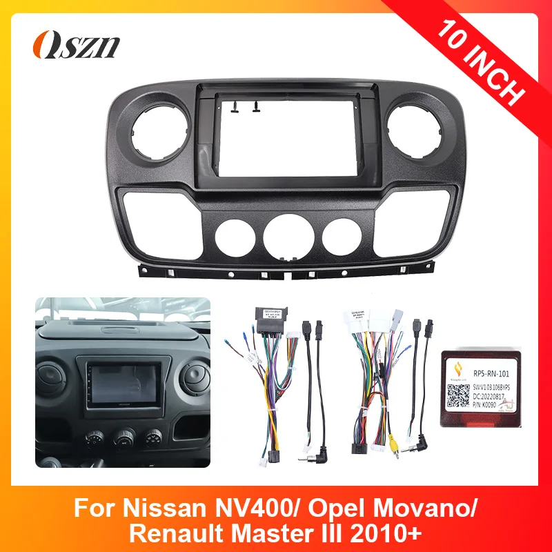 10.1 inch Car Fascia FOR 2010+ NISSAN NV400/ OPEL MOVANO/ RENAULT MASTER III Radio Head Unit Panel Kit