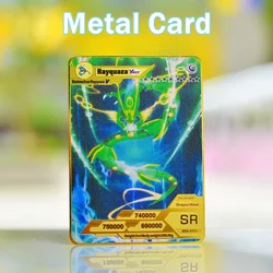 Pokemon Card Metal Pokemon Letters Venusaur Vmax Charizard Pikachu Gx Blastoise Vstar Gold Iron Cards Anime Game giocattoli per bambini regali