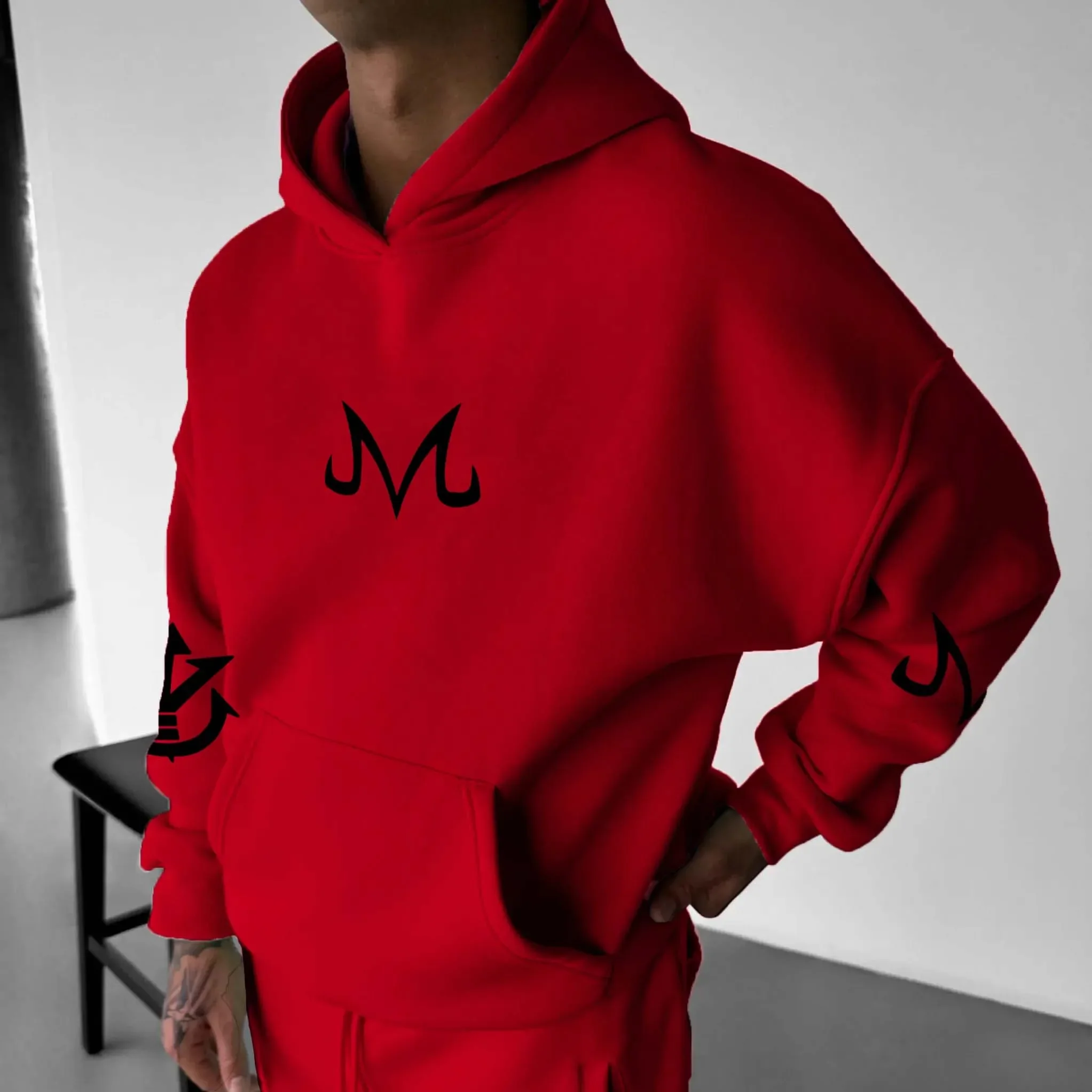 Bandai Asli Resmi Dragon Ball Animation Demon Man Obu Printing Sweater Hoodie Pria Ukuran Besar Kasual Outdoor Longgar