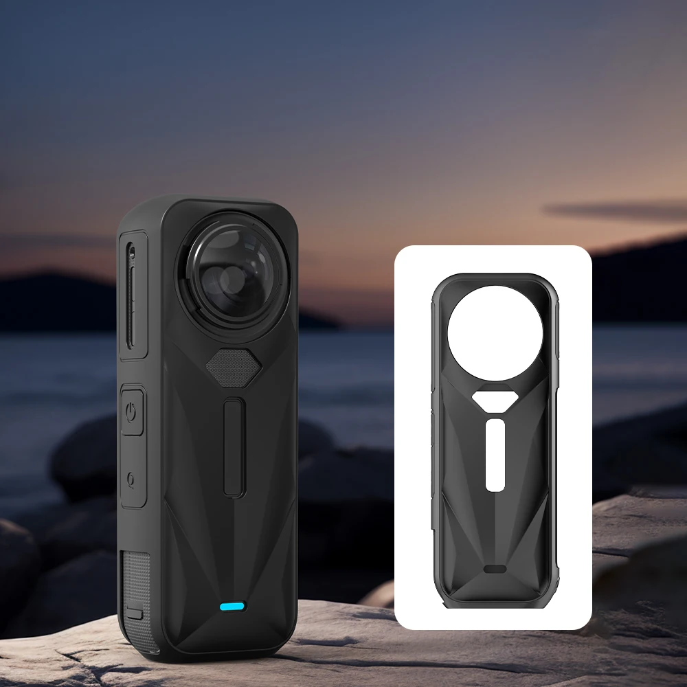 

for Insta360 X5 Protective Case Drop-proof Dust-proof Silicone Sleeve Black Sport Camera Accessories