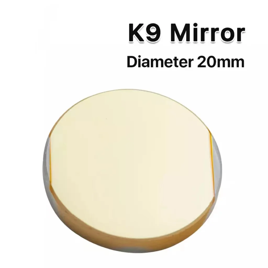 Miroir à réflexion laser CO2 K9, diamètre 20mm, matériau en verre avec revêtement doré pour graveur laser, Machine de découpe