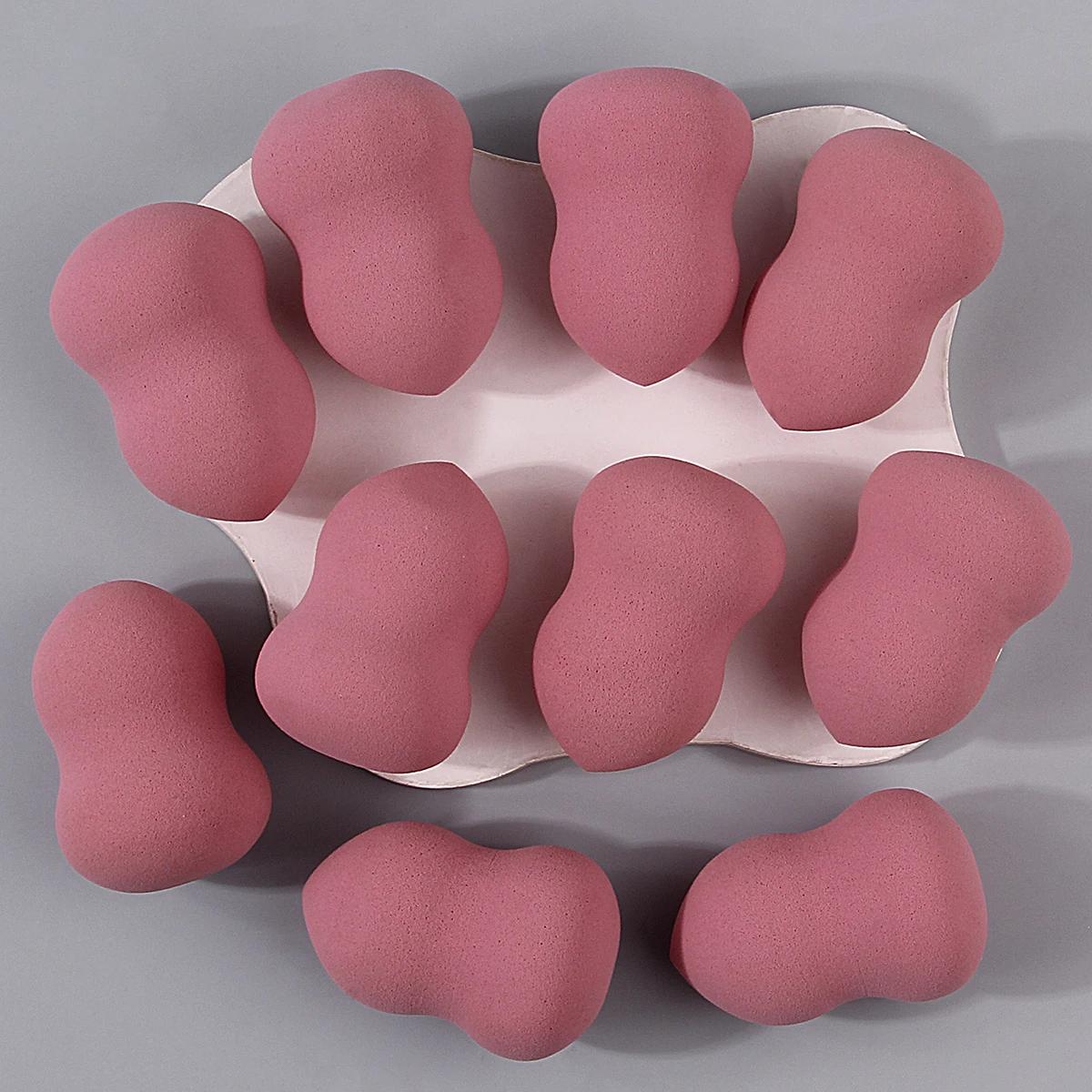 10 SZTUK miękka gąbka do makijażu, gąbka do podkładu, gąbka do pudru w kształcie tykwy, do stosowania na sucho i na mokro, jajko do aplikacji makijażu