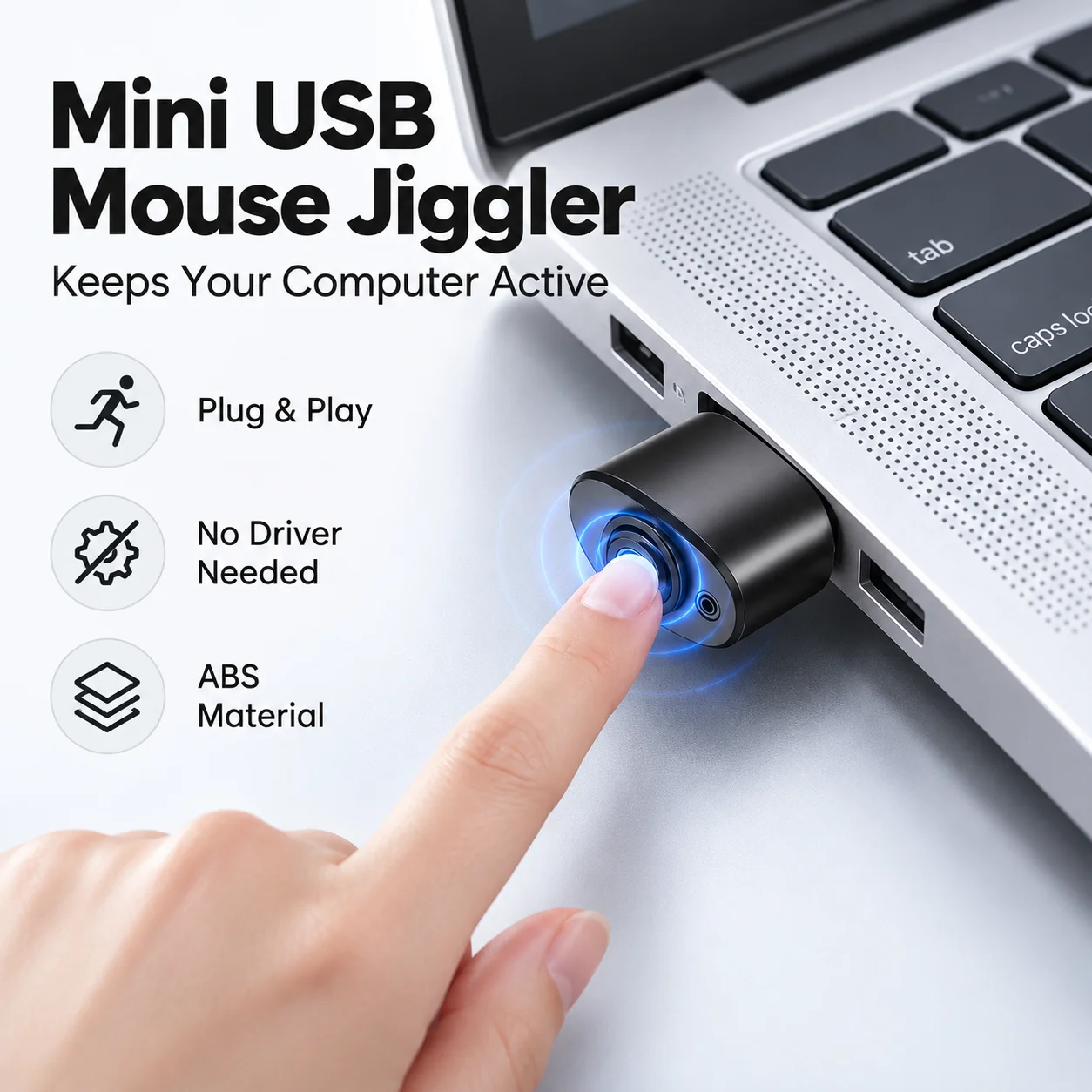 USB Mouse Jiggler Undetectable Mouse Mover with Separate Mode and ON/OFF Buttons Supports Multi-track Simulate Mouse Movement