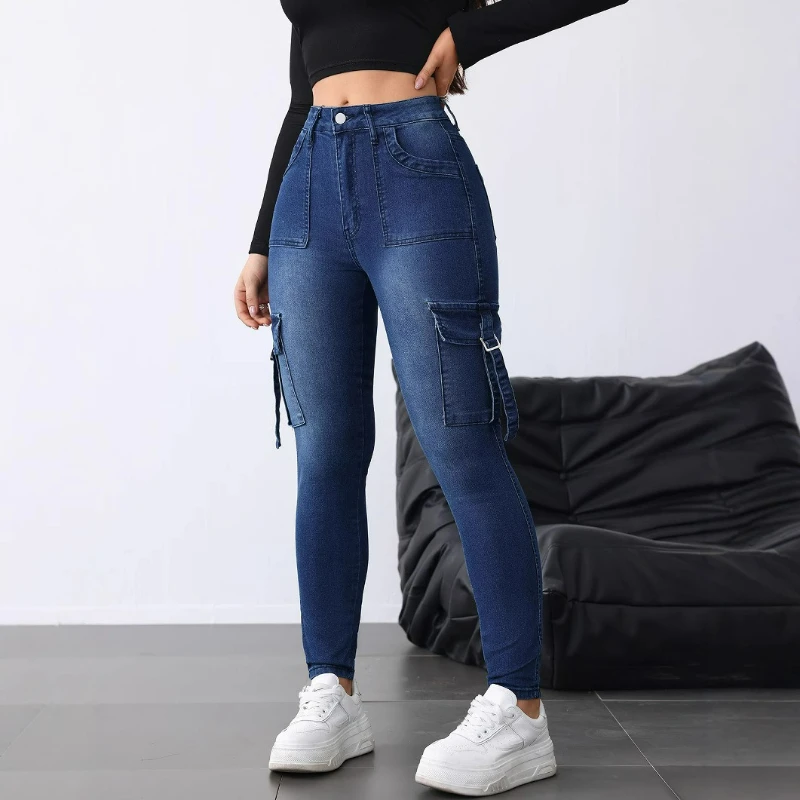 Femmes jean crayon pantalon coupe ajustée basiques cheville longueur pantalon taille haute lavé maigre solide maigre Denim pantalon automne décontracté