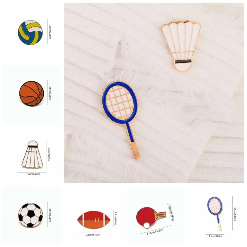 Cartoon Soccer Sports Ball Enamel Pin Volleyball Basketball Dripping Oil Brooch Lapel Badge Alloy Metal Badge Shoes Buckle