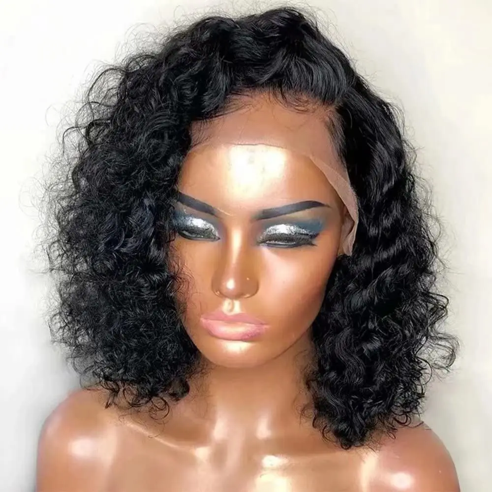 

Deep Wave Frontal Wig Hd Lace 4x4 Closure Human Hair Wigs Short Deep Wave 13X4 Black Lace Front Human Hair Wigs For Black Woman