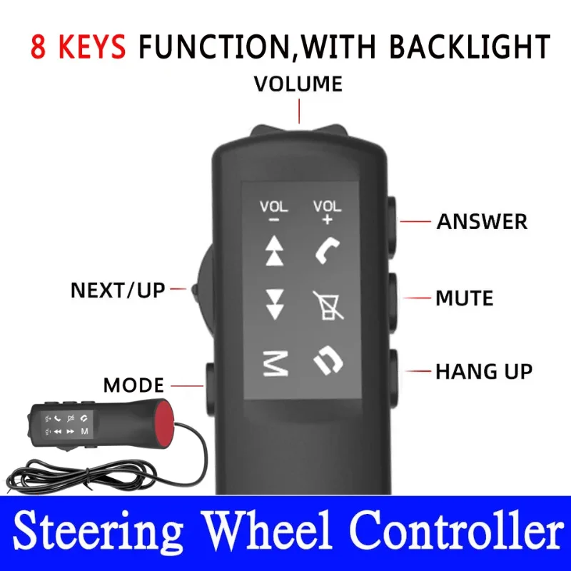 

5V Universal 8keys Steering Wheel Button Control for Android Car Radio Navigation Multifunctional Remote Controller