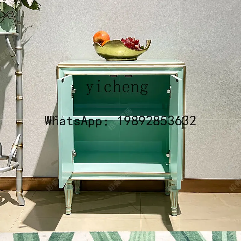 B-2   hand-painted chest cabinet TV side cabinet entrance cabinet decoration solid wood storage