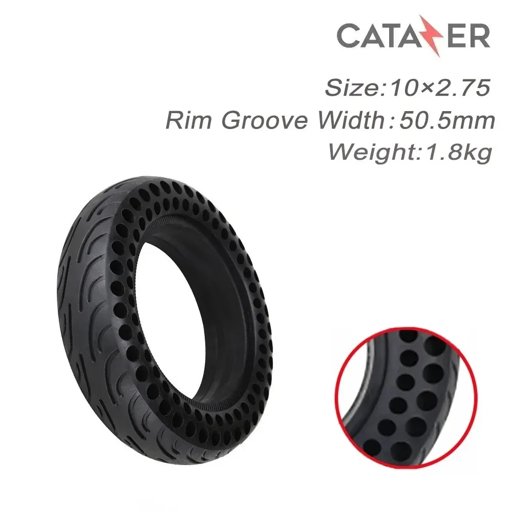 

CATAZER 10×2.75 Honeycomb Solid Tire for City Road Kugoo M4 Pro/Haerlags H6/ Evercross Electric Scooter Tubeless Explosion Tyre