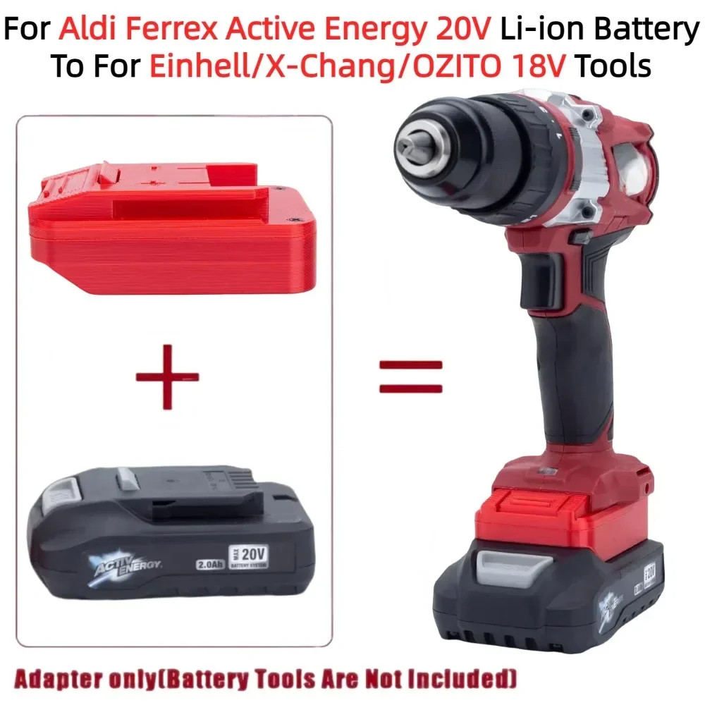 Do akumulatora litowo-jonowego Aldi Ferrex Active Energy 20 V do wiertarki akumulatorowej Einhell/X-Chang/OZITO 18 V Adapter/konwerter akumulatora