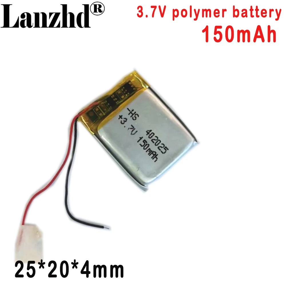 402535   Batteria ai polimeri di litio da 3,7 V 300 MAH Per piastra luminosa a LED per registratore per auto con altoparlante per scheda plug-in