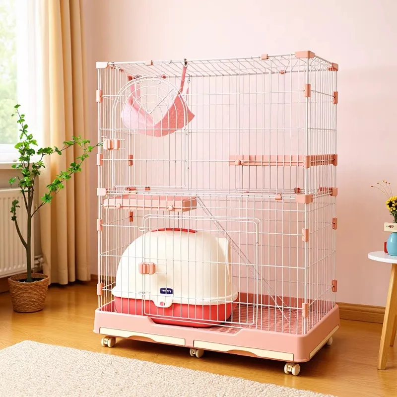Cat cage villa three-layer indoor cat cage for use, double-layer cat cage
