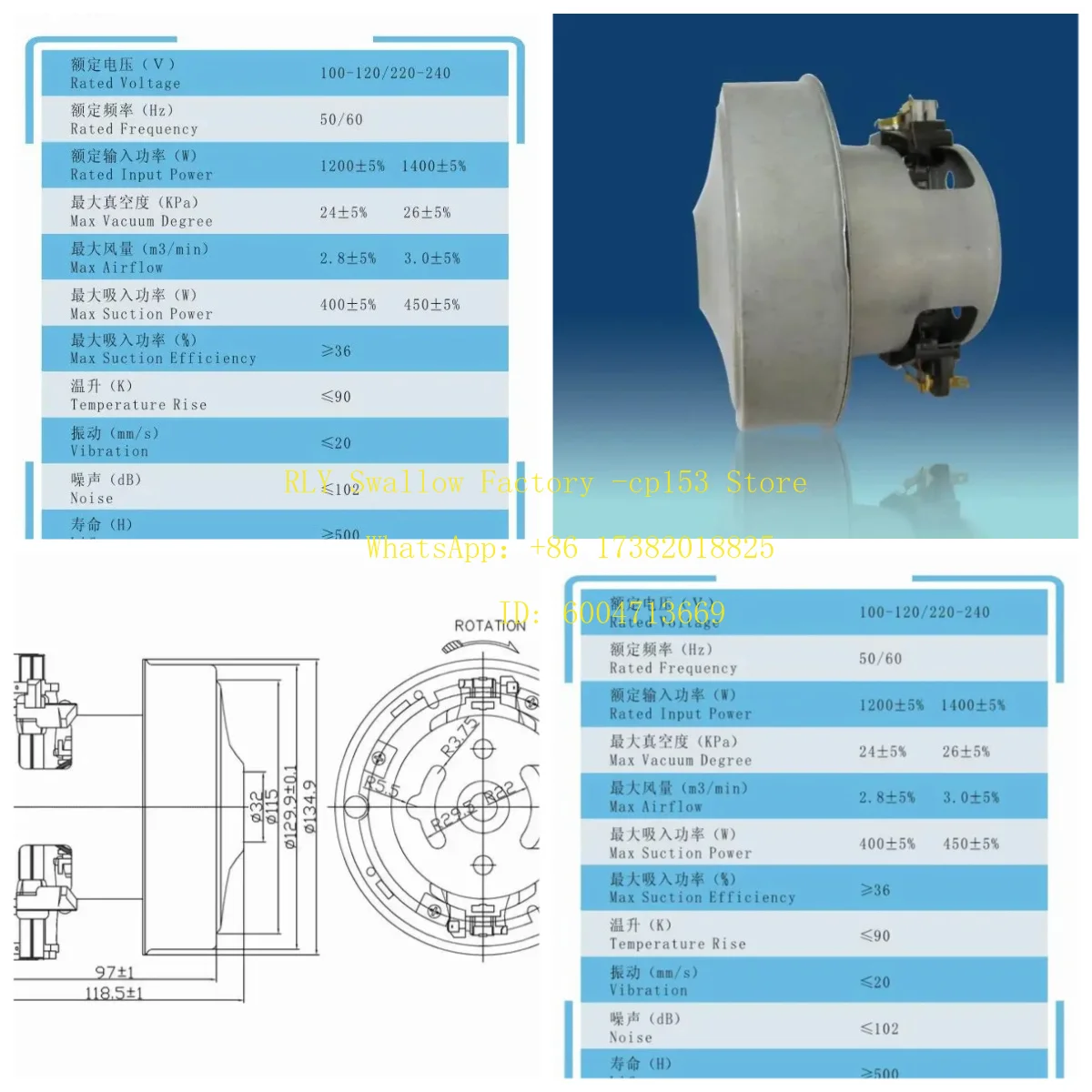 1pcs PA29 230V 50Hz Original motor, single and double motor, original pet water blower accessories BS CS S22 A22