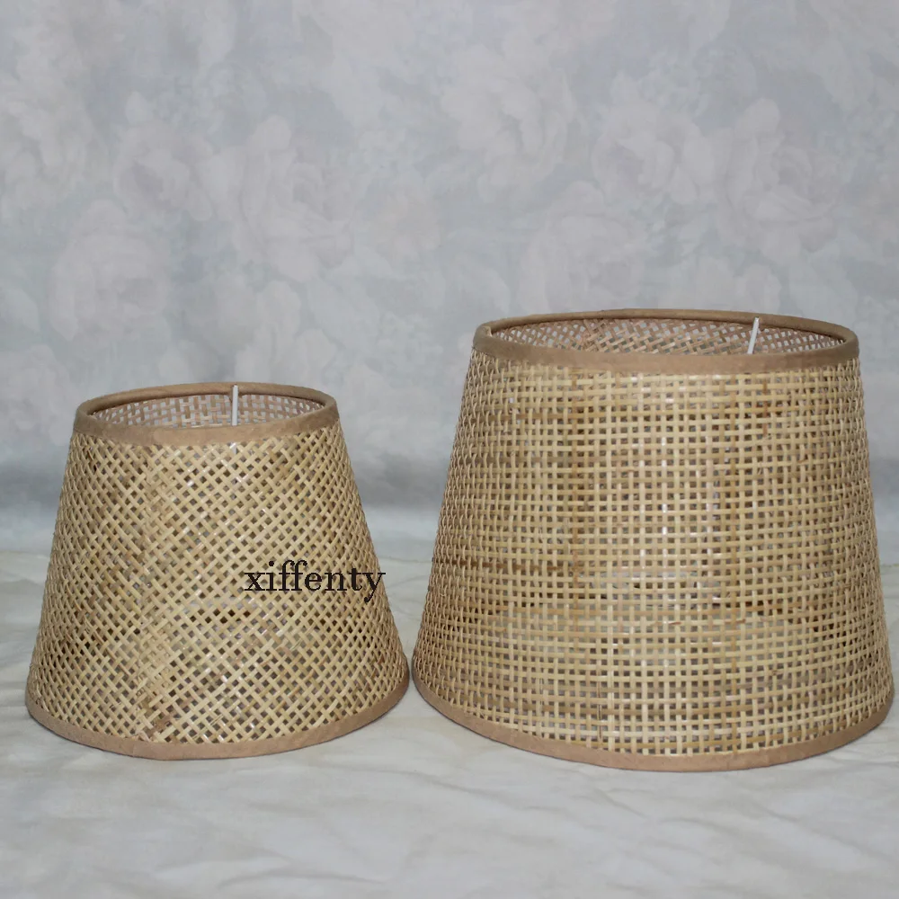 Woven Rattan Lamp Shade E27E14 Table Lamp Floor Lamp Chandelier Lamp Shade Woven Indonesian Rattan