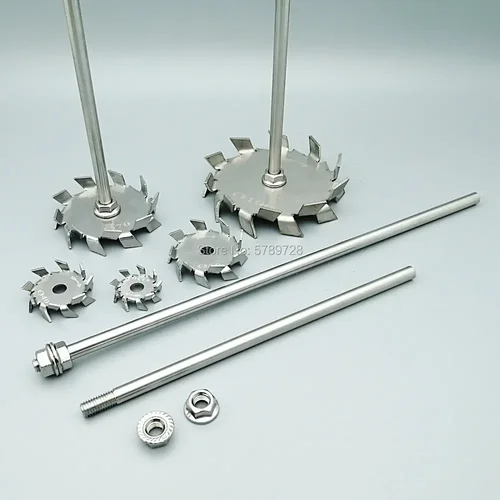 Imagen 2 del producto Agitador de disco de diente de sierra de acero inoxidable 304, agitador de disco dispersivo con varilla agitadora, 1 Juego