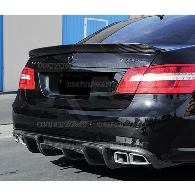 Use For Benz E Class W212 Spoiler 2008--2015 Year Sedan 4-door Glossy Black Real Carbon Fiber Rear Wing V Style Accessories