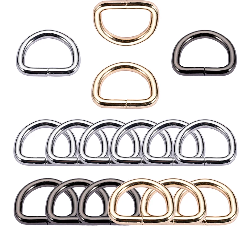 10-20pcs Metal Non-Welded D Ring Adjustable Buckle For Backpacks Straps Bags Shoes Cat Dog Collar D-Shape Buckles DIY Accessorie