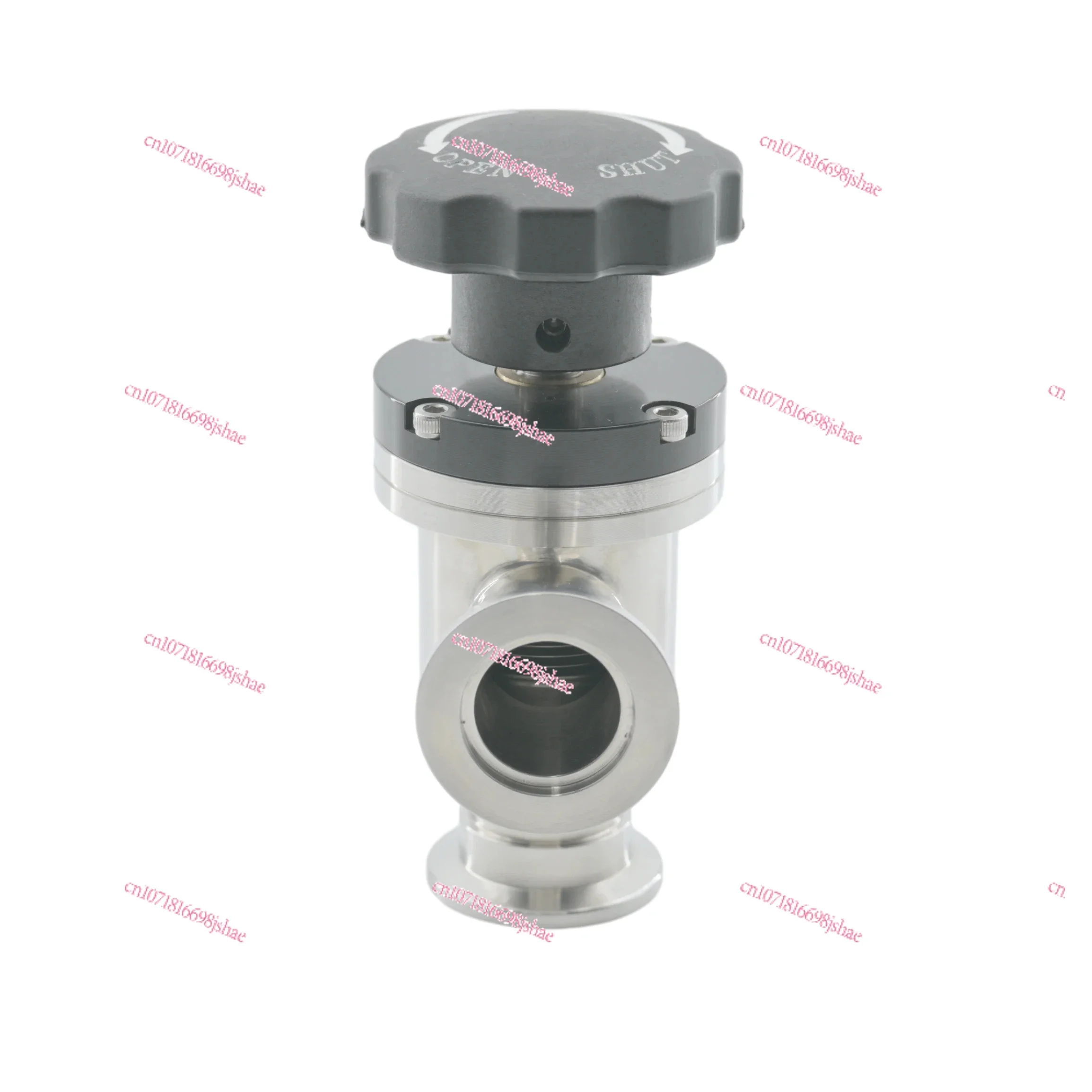 Premium Stainless Steel SS304 SS316L KF25 Vacuum Angle Valve Manual Baffle Valve L-Type Booster Valve