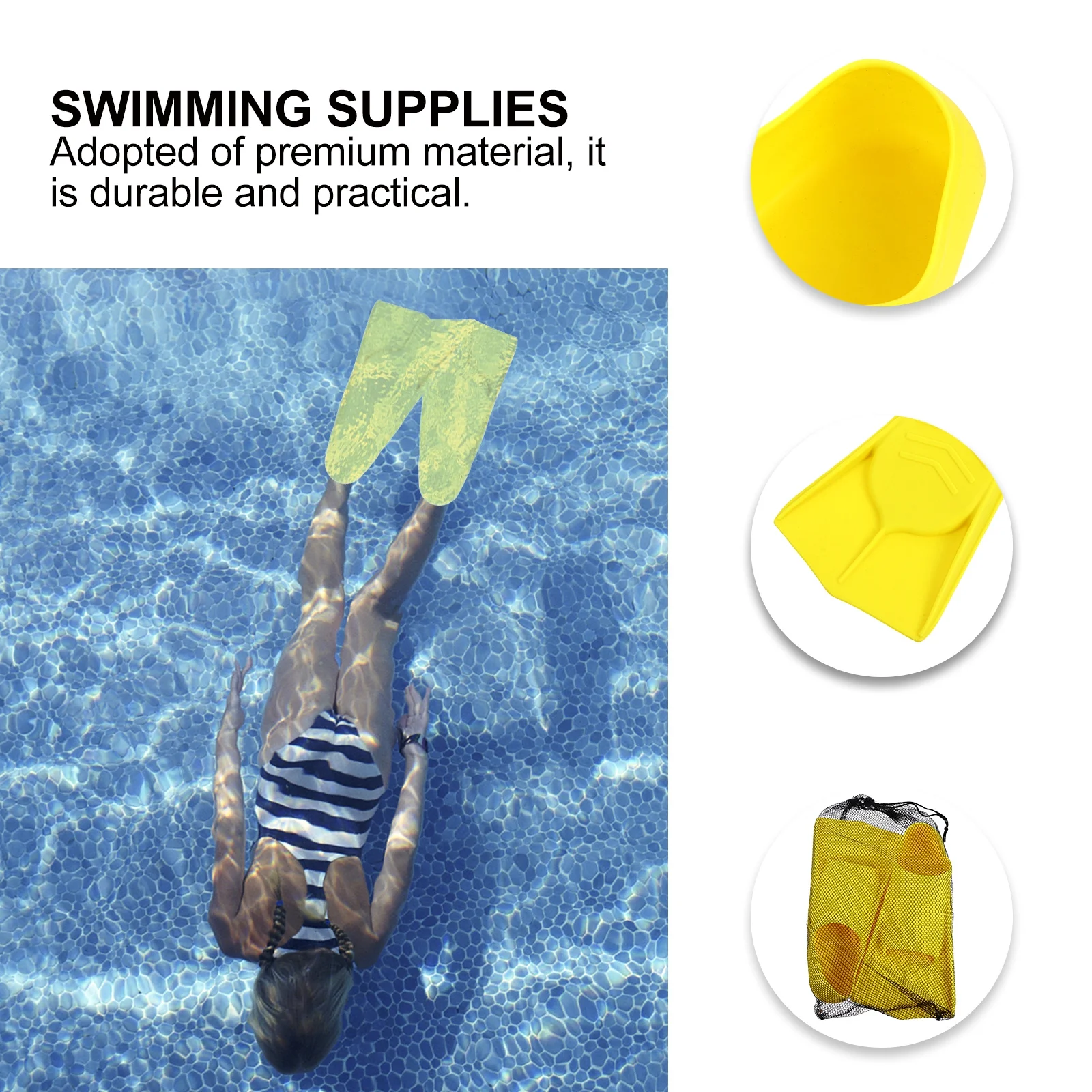 

1Pair Swimming Fins Premium Silicone Training for Snorkeling Diving Hydrodynamic Comfortable Foldable Foot Protection