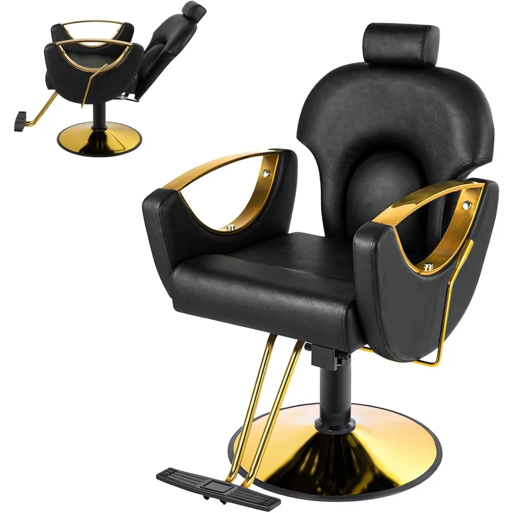 

Barber Salon Chair for Hair Stylist, Styling Hair Salon Chair with Professional Hydraulic PUM, Multi-Function Shampoo Chair