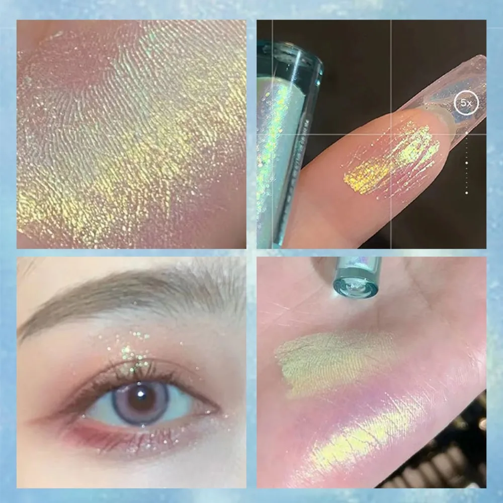 Langdurige Vloeibare Oogschaduw Sneldrogende Glans Oogmake-Up Multichroom Oogschaduw Driekleurige Glitter Kleurverschuiving Oogschaduw