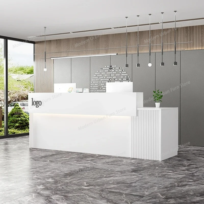 

Restaurant Clinic Office Reception Desk Retro Universal Design Modern Simple Reception Desks Cashier Designer Trendy Furniture
