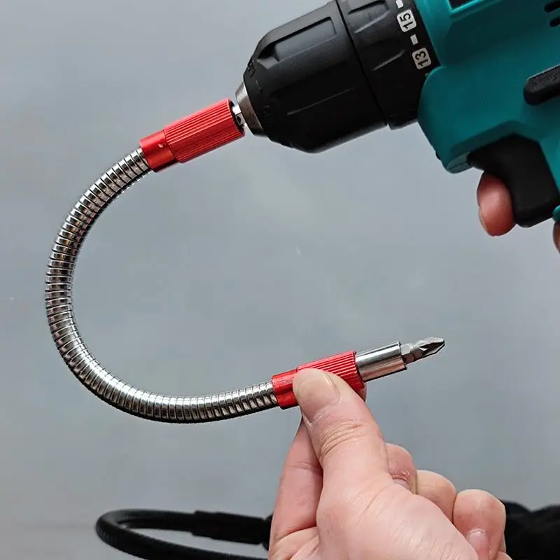 

300mm silver hexagonal handle metal universal flexible shaft directional screwdriver connection extension rod tool accessory