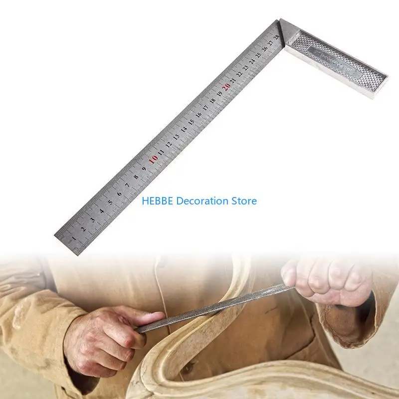 B0KC Portable 1Pc 30cm Stainless Steel Right Measuring Square Ruler New