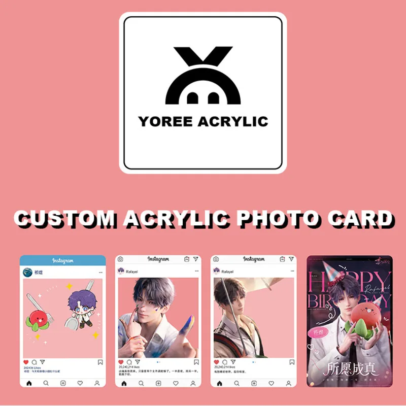 Custom Acrylic Photo Card Ins Card Key Double Coated Keychain Customized Photocard Transparent cards keychain pendant cha