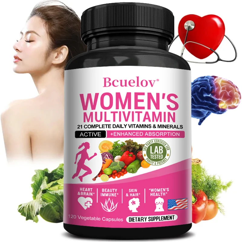 Women's Daily Multivitamin and Multimineral Supplement for Energy, Heart, Joints, Bones, Skin, Immunity, Focus, Vitamins ACEDK