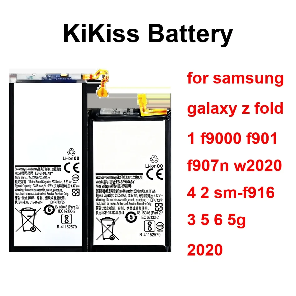 

For Samsung Galaxy Z Fold 1 F9000 F901 F907n W2020 4 2 SM-F916 3 5 6 5G 2020 EB-BF926ABY EB-BF917ABY Battery