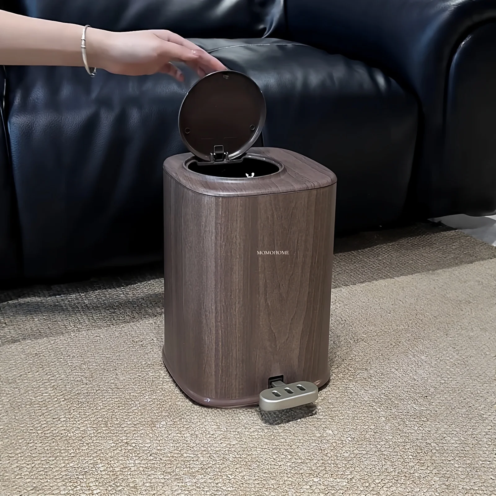 

Ретро-деревянный двухслойный чехол для педали из айрландского волокна, креативный квадратный, для гостиной, спальни, домашнего использования, для здоровья ног