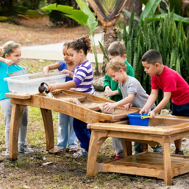 Kindergarten Outdoor Furniture Role Play Kitchen Toy Solid Wood Play House Sink Children Pretend Play Sand and Water Table