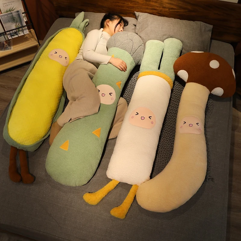 

Cartoon Fruit Long Sleep Support Pillow Vegetable Corn Onion Mushroom Asparagus Plush Toys Doll Pregnant Body Neck Cushion Gift