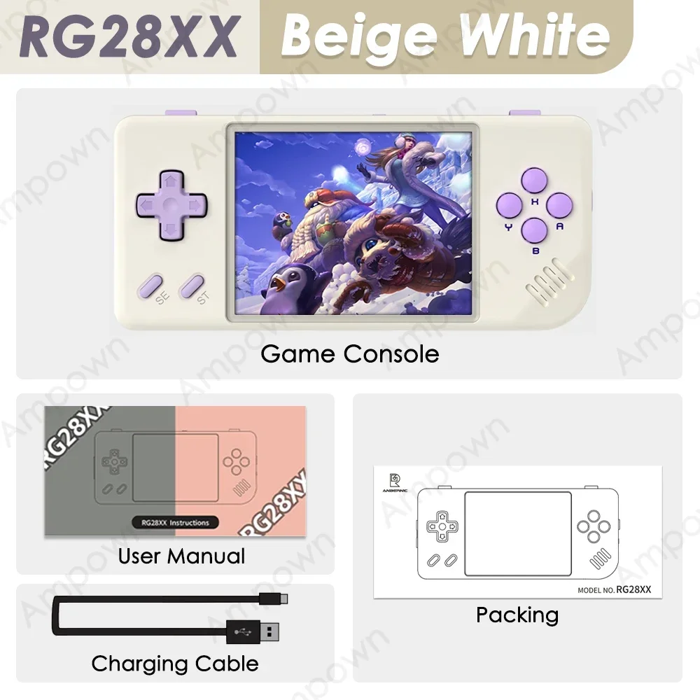 ANBERNIC RG28XX ポータブルゲーム機 2.8インチIPS 3100mAh