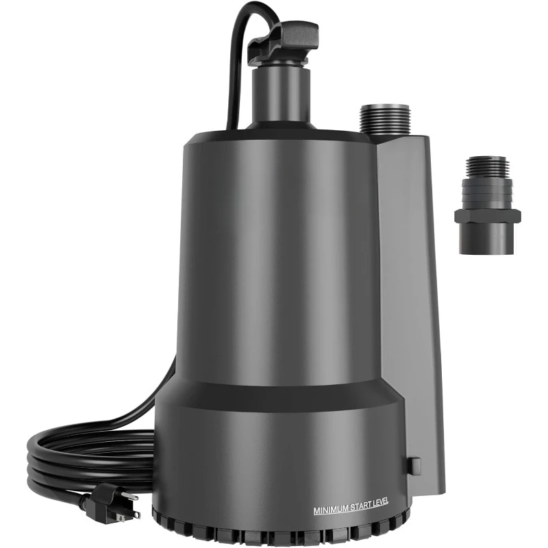 

Portable Submersible Water Sump Pump Remove Water Level Down to Last-inch, Handy Utility Pump with