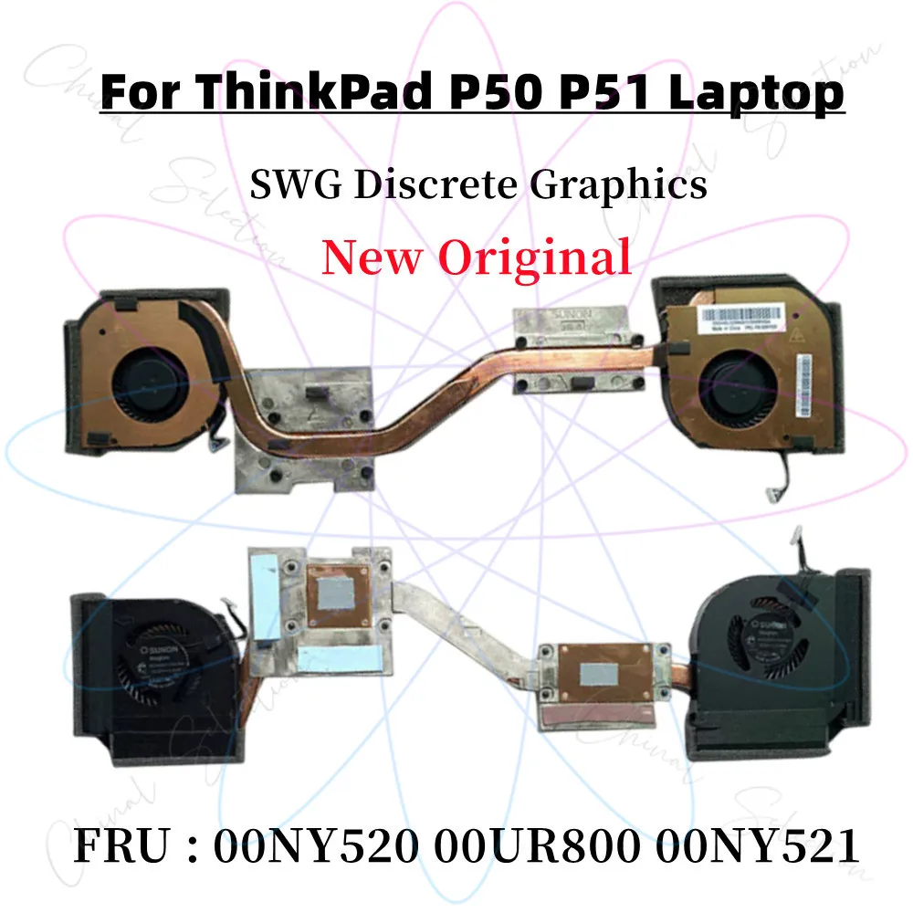 

Новый оригинальный радиатор для ноутбука Lenovo ThinkPad P50 P51 SWG с дискретной графикой, охлаждающий вентилятор 00NY520 00UR800 00NY521