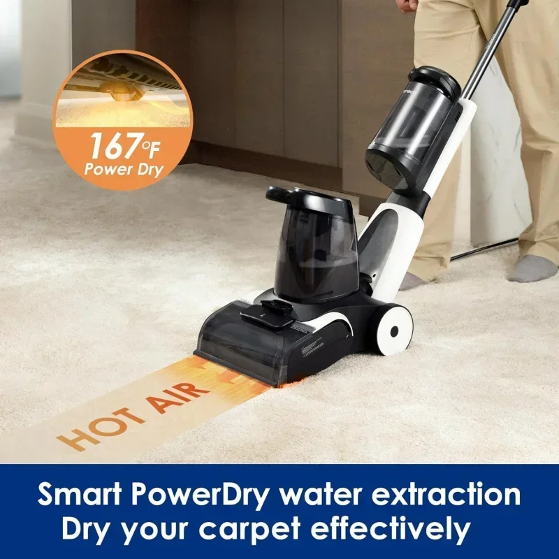 QWTTinecoes CARPET ONE PRO Smart Carpet Cleaner Machine,Upholstery Spot Cleaner with LCD Display,Carpet Shampooer Heated Wash