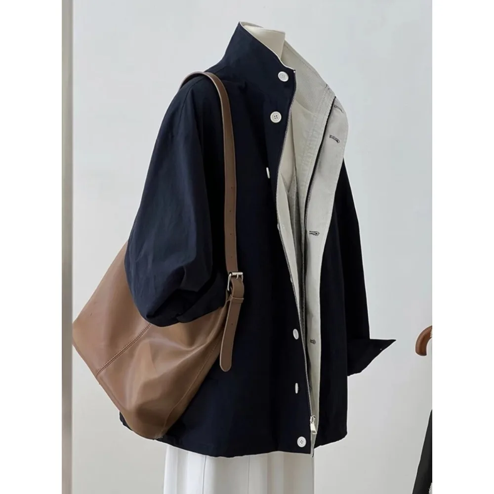 

SuperAen Korean-style Mid-length Trench Safari Style Jackets Women's Spring and Autumn New Fashion Loose Casual Coats
