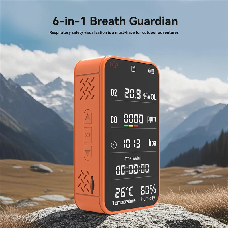 

M12K-наружный кемпинг Tuya, умный детектор концентрации кислорода, воздуха, измеритель температуры и влажности угарного газа, хранение данных