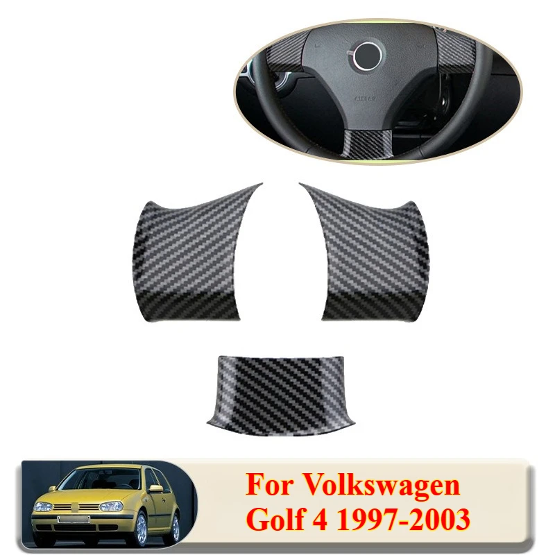 

3PCS ABS Steering Wheel Panel Cover Trim Sticker for Volkswagen Golf 4 1997-2003 Car-Styling Interior Mouldings Car Stickers