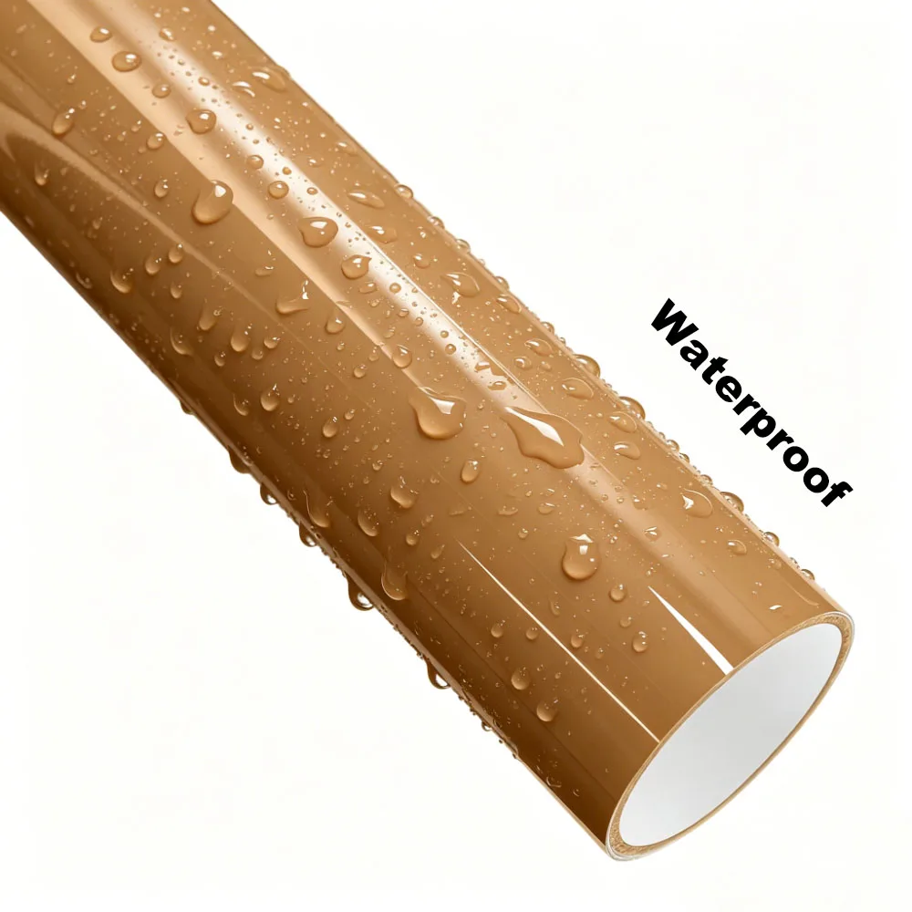Film de protection vinyle brun caramel platine, sans bulles d'air, autocollant PVC auto-adhésif pour carrosserie de voiture et moto, extérieur