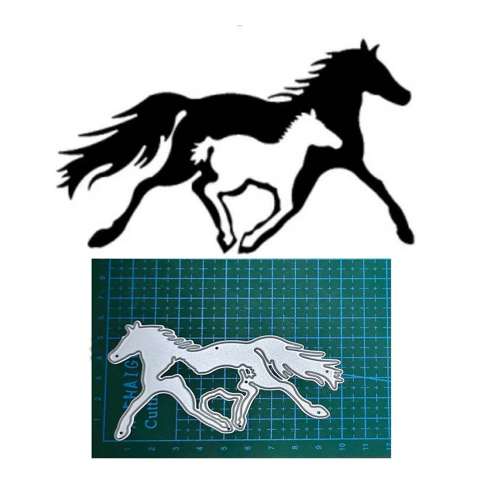 Paardendieren Metalen Stansmessen Mal Scrapbooking Decoratie Papier Ambachtelijke Mes Mal Punch Sjabloon Embossing Stencils