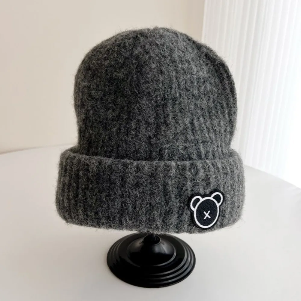 

Cute Cartoon Bear Children Beanie Cap Warm Thicken Crochet Wool Hats Windproof Knitted Hat Kids Boys Girls