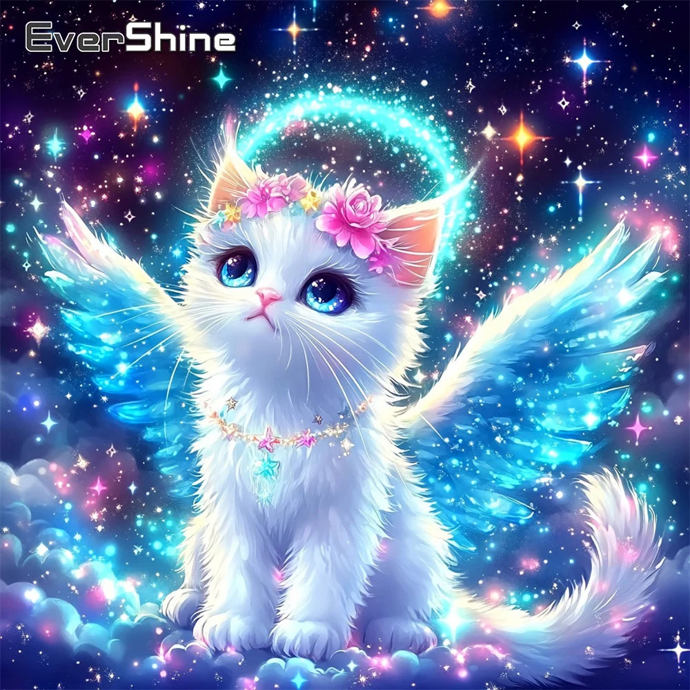 EverShine Diamond Painting Cat Wings Picture Of Rhinestones 
