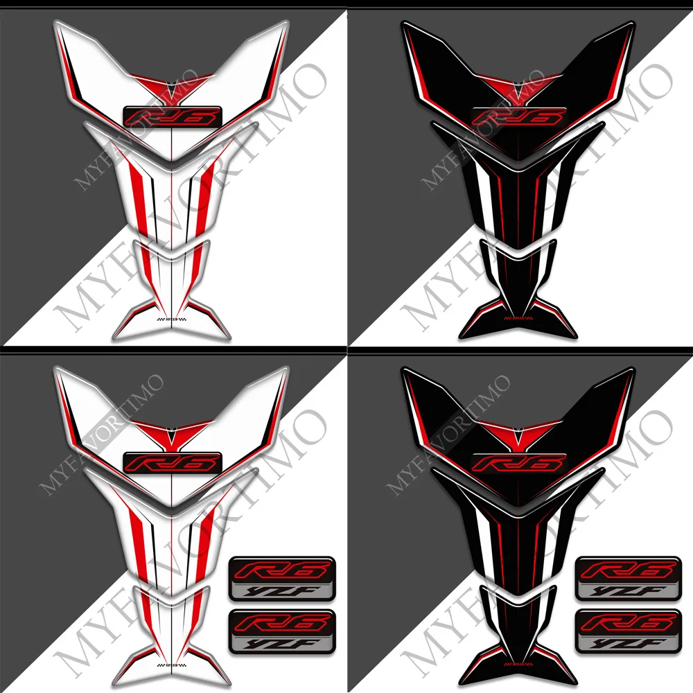 Tank Pad Fuel Protector Emblem Badge Logo Stickers Decal Knee For YAMAHA YZF-R6 YZF R6 YZFR6