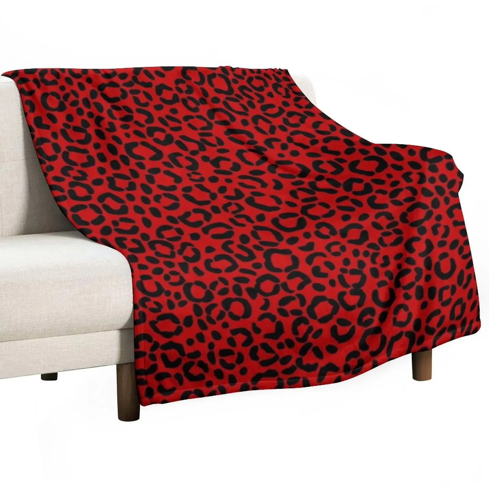 

Sassy Red and Black Leopard Print Pattern Design Throw Blanket Baby Fashion Sofas Quilt Blankets