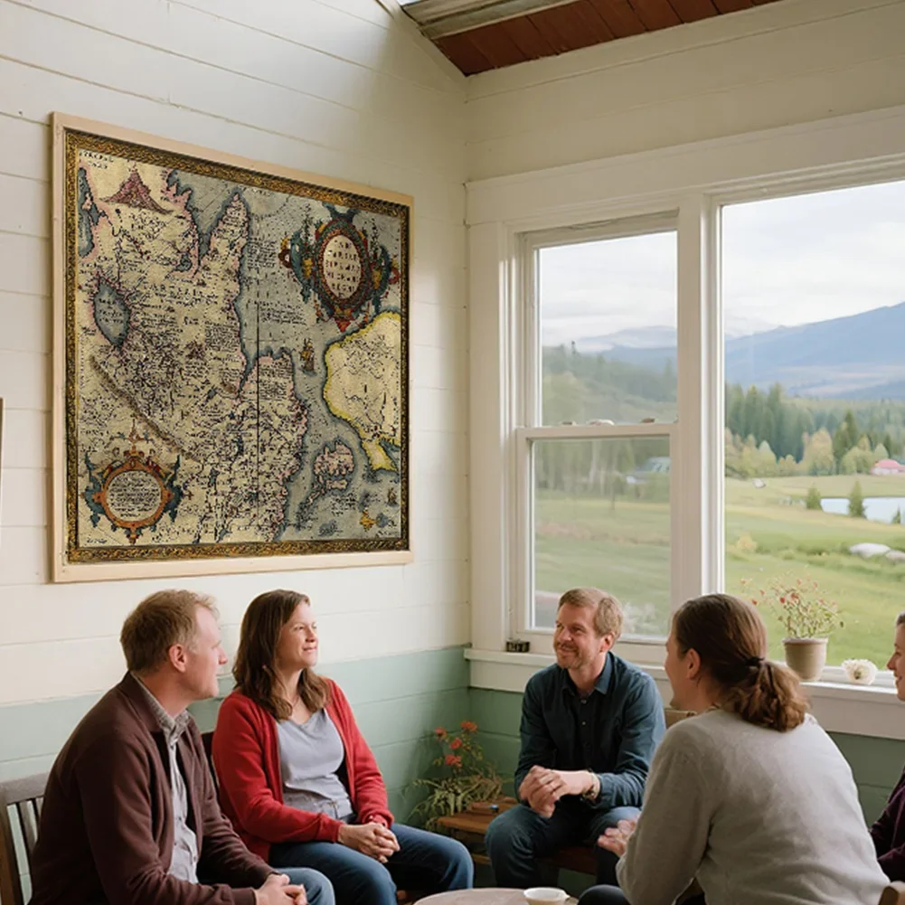 แผนที่ตกแต่งละตินขนาดใหญ่คลาสสิก Vintage Unframed โปสเตอร์ภาพวาดผ้าใบ Wall Art และพิมพ์ห้องนั่งเล่นตกแต่งบ้าน