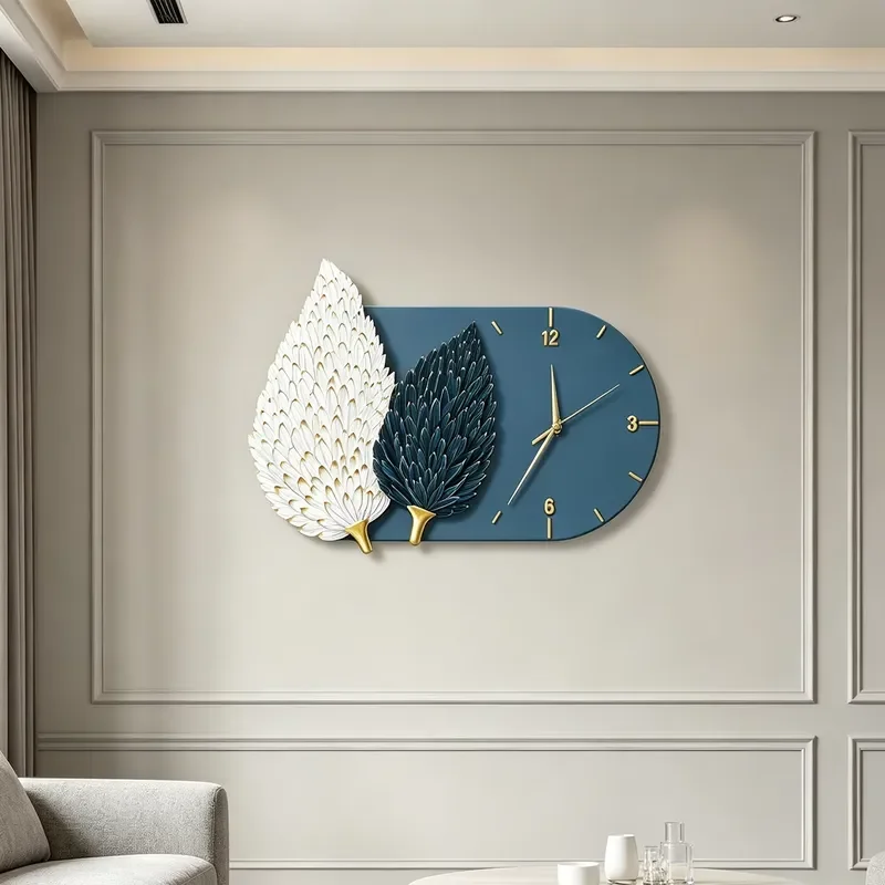 Modern Silent Wall Mounted Decorative Quartz Clock for Living Room Restaurant Hotel Apartment Office Home Decoration