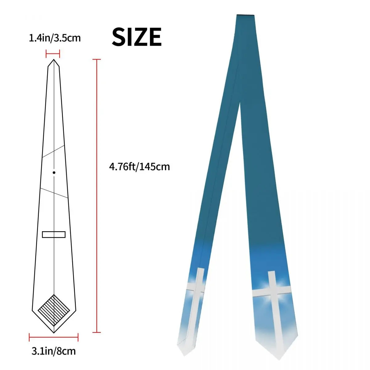 Cross And Clouds In The Sky Unisex Neckties Skinny Polyester 8 cm Narrow Neck Tie for Mens Accessories Cravat Business